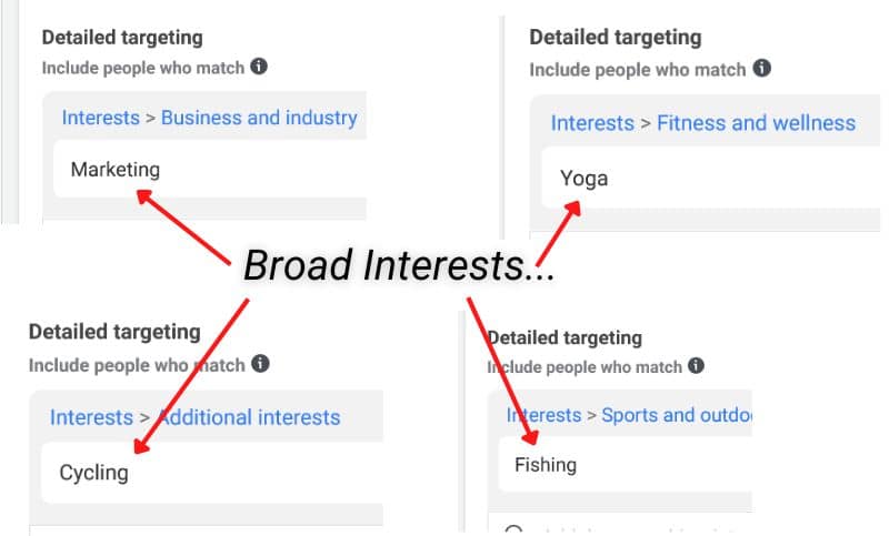 Screen of 4 broad interest detailed targeting examples